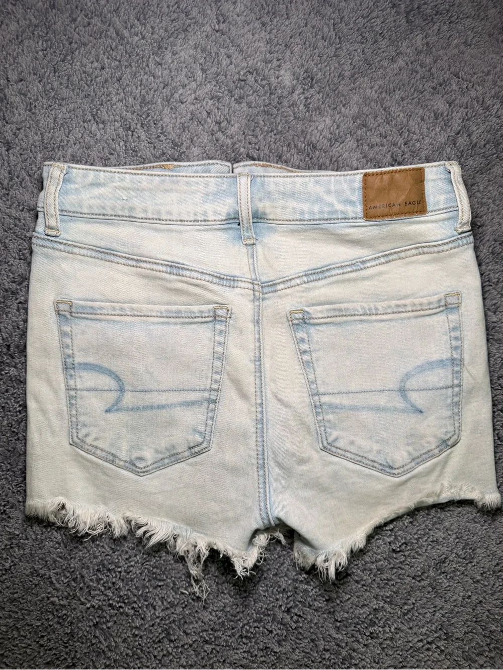 American Eagle Outfitters Women’s Light Blue Frayed Hem Denim Shorts